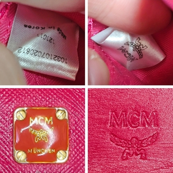 🔹️ MCM🔹️ Pink Leather  Trifold Wallet With Charms ✨️🎀 - Picture 4 of 9
